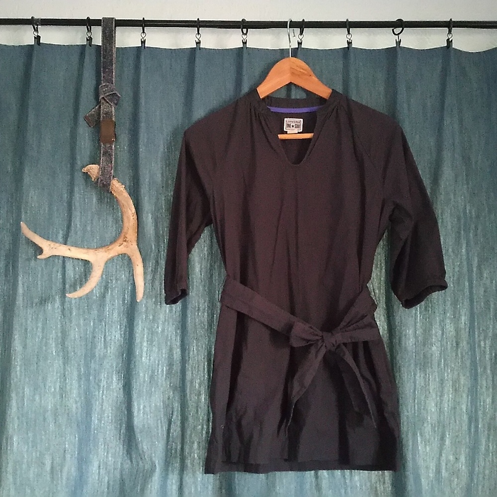 Dark Grey Tunic Top w/ Bow